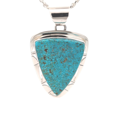 Genuine Kingman Turquoise Nugget Sterling Silver Pendant