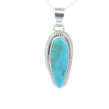 Genuine Kingman Turquoise Sterling Silver Pendant