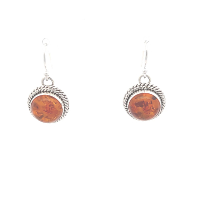 Artie Yellowhorse Jewelry Genuine Amber Sterling Silver Earrings