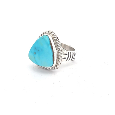 Native American Jewelry Genuine Kingman Turquoise Sterling Silver Ring