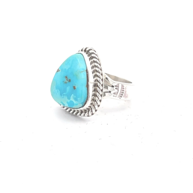 Native American Jewelry Kingman Turquoise Sterling Silver Ring