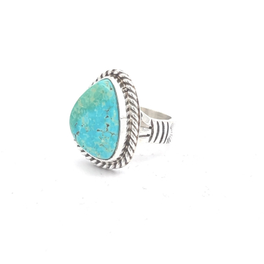 Native American Indian Jewelry Kingman Turquoise Sterling Silver Ring