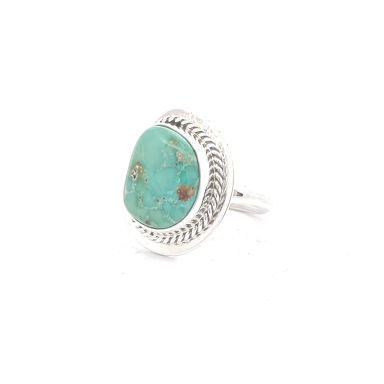 Navajo Jewelry Genuine Battle Mountain Turquoise Sterling Silver Ring