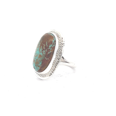 Genuine Pilot Mountain Turquoise Sterling Silver Navajo Ring
