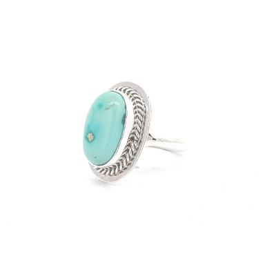 Genuine Battle Mountain Turquoise  Sterling Silver Navajo Ring