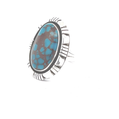 High Grade Egyptian Turquoise Sterling Silver Ring
