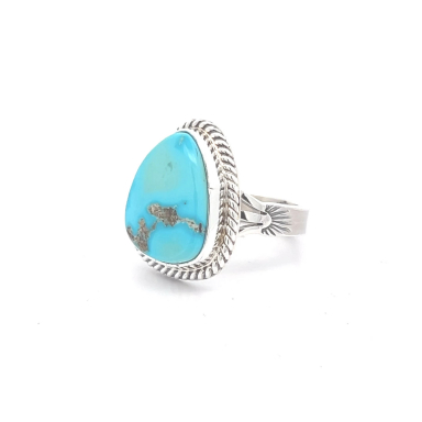 Genuine Kingman Turquoise Sterling Silver Ring