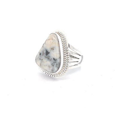 Genuine White Buffalo Turquoise Native American Ring