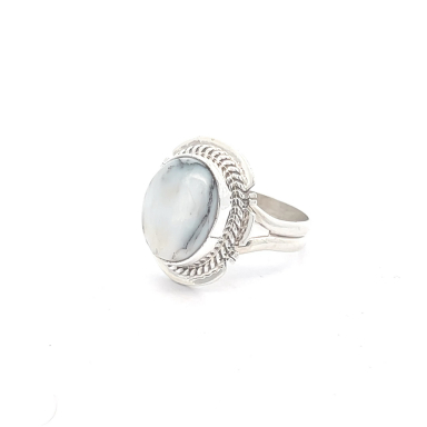 Native American White Buffalo Turquiose Sterling Silver Ring