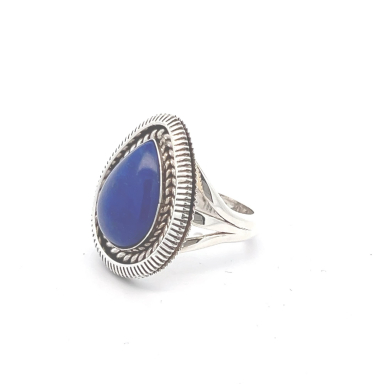 Artie Yellowhorse Genuine Blue Lapis Sterling Silver Native American Ring