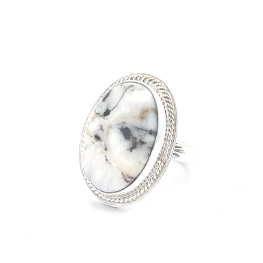 Genuine White Buffalo Turquoise Native American Ring