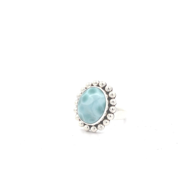 Artie Yellowhorse Jewelry Genuine Larimar Sterling Silver Navajo Ring