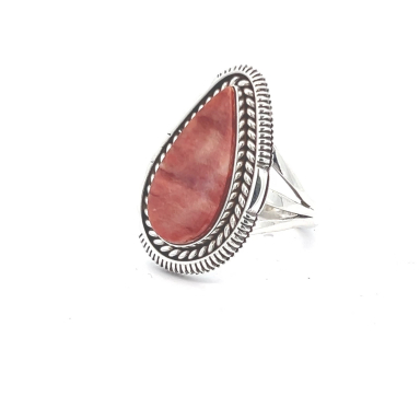 Artie Yellowhorse Genuine Spiny Oyster Shell Sterling Silver Ring