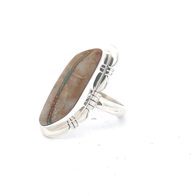 Genuine Boulder Turquoise Native American Ring