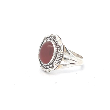 Artie Yellowhorse Genuine Carnelian Sterling Silver Native American Ring