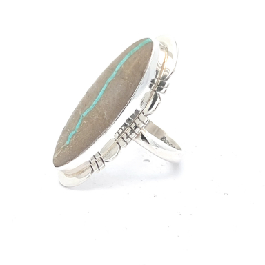 Genuine Boulder Turquoise Native American Ring