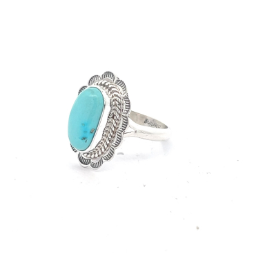 Genuine Sonoran Turquoise Sterling Silver Navajo Ring