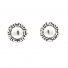 Artie Yellowhorse Rising Sun Design Sterling Silver Navajo Earrings