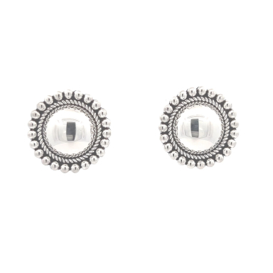 Artie Yellowhorse Rising Sun Design Sterling Silver Navajo Earrings