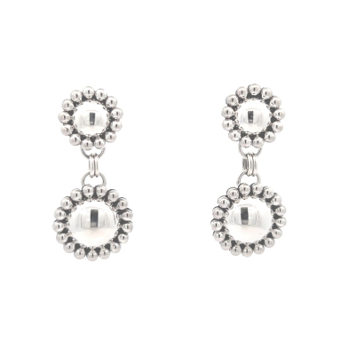 Artie Yellowhorse Sterling Silver Rising Sun Navajo Earrings