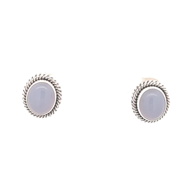 Navajo Artist Artie Yellowhorse Jewelry Genuine Chalcedony Sterling Silver Earrings