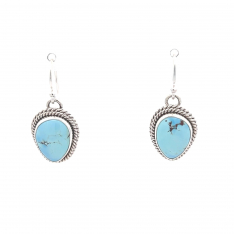 Artie Yellowhorse Jewelry Genuine Golden Hill Turquoise Sterling Silver Earrings