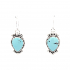 Artie Yellowhorse Jewelry Genuine Golden Hill Turquoise Sterling Silver Earrings