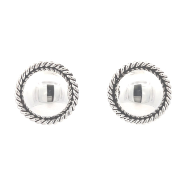 Artie Yellowhorse Jewelry Sterling Silver Dome Design Post Earrings