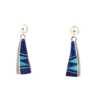Calvin Begay Genuine Blue Lapis Sterling Silver Earrings