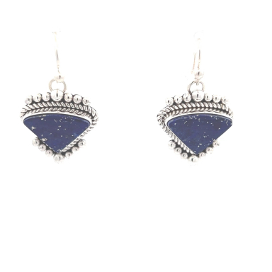 Navajo Artist Artie Yellowhorse Jewelry Genuine Blue Lapis Sterling Silver Earrings