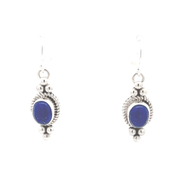 Navajo Artist Artie Yellowhorse Genuine Blue Lapis Sterling Silver Earrings