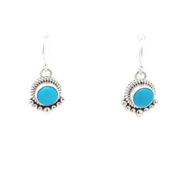 Artie Yellowhorse Jewelry Genuine Sleeping Beauty Turquoise Sterling Silver Earrings