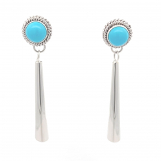 Artie Yellowhorse High Grade Sleeping Beauty Turquoise Post Earrings