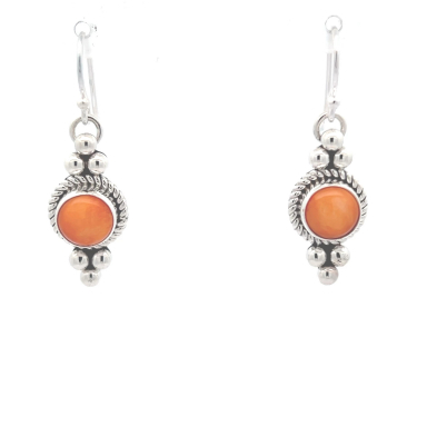 Artie Yellowhorse Jewelry Genuine Spiny Oyster Shell Sterling Silver Earrings