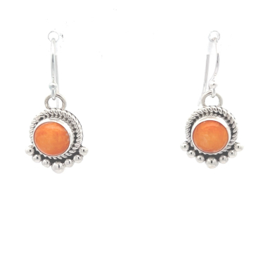Artie Yellowhorse Jewelry Genuine Spiny Oyster Shell Sterling Silver Earrings