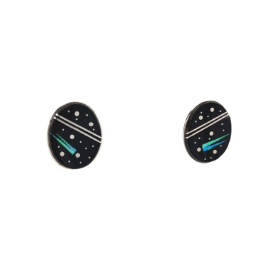 Calvin Begay Jewelry Night Sky Design Sterling Silver Earrings