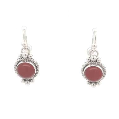Genuine Carnelian Sterling Silver  Earrings by Navajo Artist Artie Yellowhorse