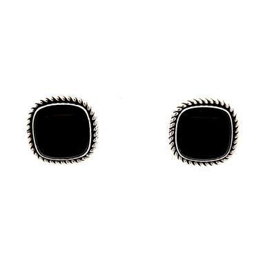 Artie Yellowhorse Genuine Black Onyx Sterling Silver Post Earrings