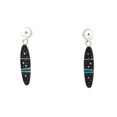 Calvin Begay Night Sky Sterling Silver Native American Earrings