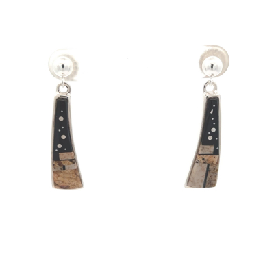 Calvin Begay Starry Night in the Pueblo Sterling Silver Earrings