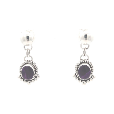 Artie Yellowhorse Jewelry Genuine Sugilite Sterling Silver Earrings