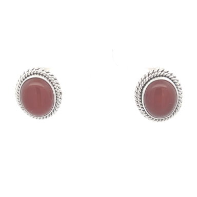 Artie Yellowhorse Genuine Carnelian Sterling Silver Earrings