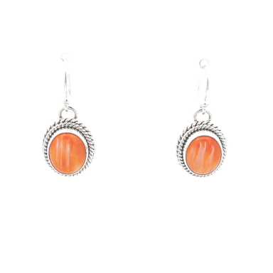 Navajo Artist Artie Yellowhorse Genuine Spiny Oyster Shell Sterling Silver Earrings