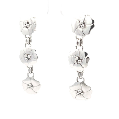 Artie Yellowhorse Jewelry Sterling Silver Dangle Flower Earrings