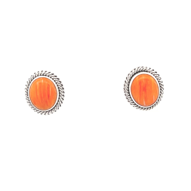 Artie Yellowhorse Jewelry Genuine Spiny Oyster Shell Sterling Silver Earrings