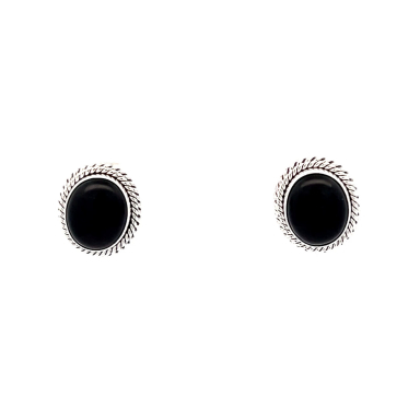 Artie Yellowhorse Jewelry Genuine Black Onyx Sterling Silver Earrings