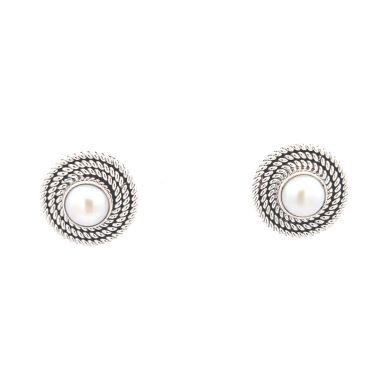 Artie Yellowhorse Jewelry Genuine Freshwater Pearls Sterling Silver Earrings