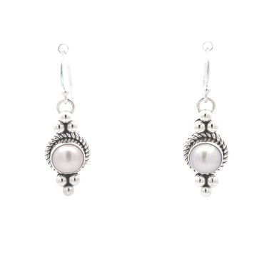 Artie Yellowhorse Jewelry Genuine Freshwater Pearls Sterling Silver Earrings