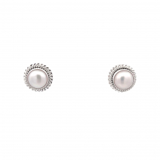Artie Yellowhorse Jewelry Genuine Freshwater Pearls Sterling Silver Earrings