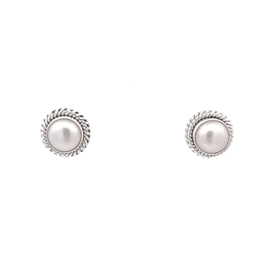 Artie Yellowhorse Jewelry Genuine Freshwater Pearls Sterling Silver Earrings